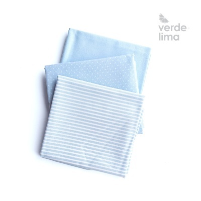 Pack de retalhos - Básicos de algodão - Azul Claro