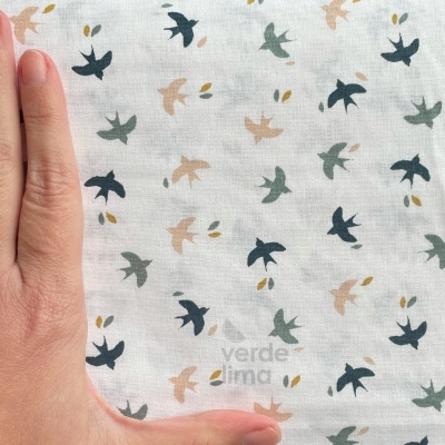 Tecido de algodão - Flying Swallow - Birds