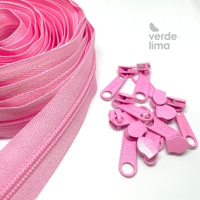 Fecho zipper malha 5 - Pack de 5 metros com 10 cursores