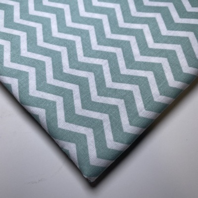 Retalho 50x150cm - Tecido de algodão - Chevron - Menta Escuro