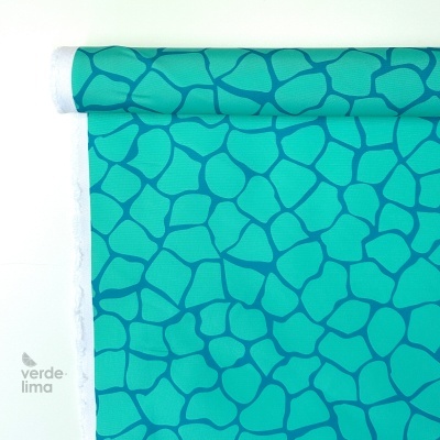 Nylon Impermeável - Malhado verde e turquesa