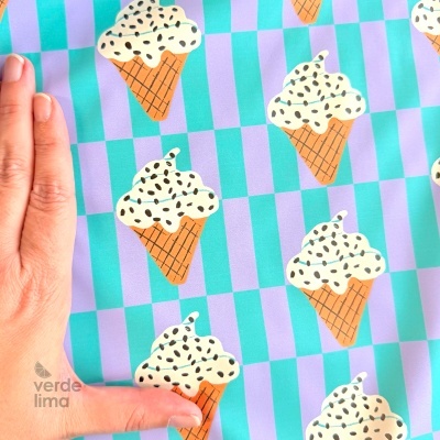 Tecido raincoat - Gelados