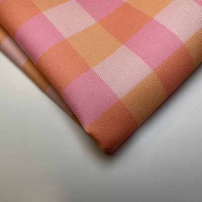 Retalho 37x96cm - Nylon Impermeável - Xadrez salmão