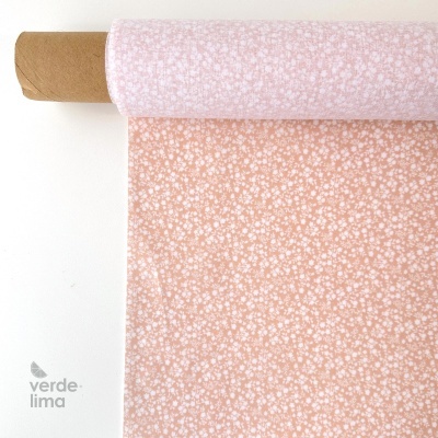 Tecido Plastificado - Floral com flores brancas