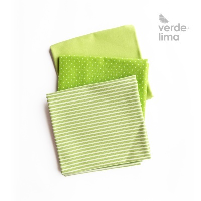 Pack de retalhos - Básicos de algodão - Verde Lima