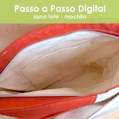 Passo a Passo digital - Saco tote mochila 2 em 1