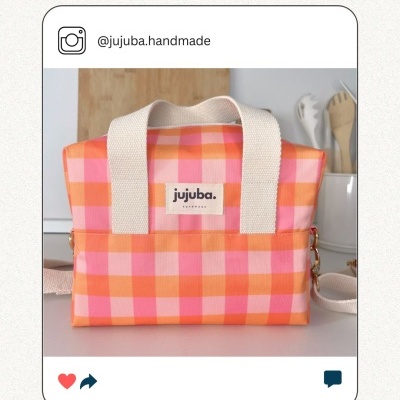 Nylon Impermeável - Xadrez salmão