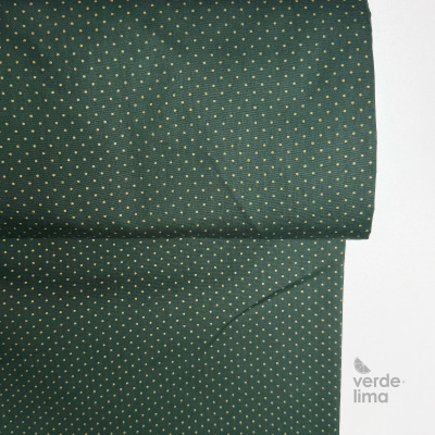 Tecido de Algodão - Pintas com glitter dourado - Verde