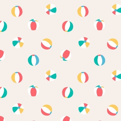 Tecido de Algodão - Puppy pool party - Beach ball