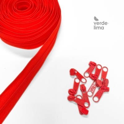 Fecho zipper malha 3 - Pack de 5 metros com 10 cursores