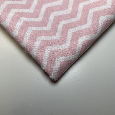 Retalho 20x150cm - Tecido de algodão - Chevron - Rosa Claro