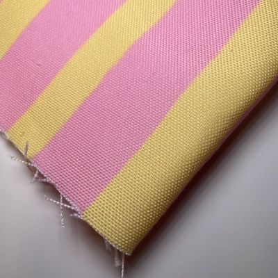 Retalho 26x150cm - Tecido panamá resistente à água - Riscas rosa e amarelo
