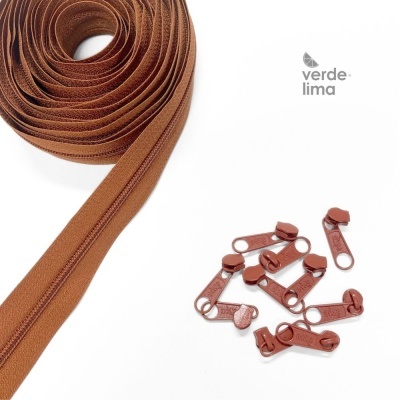 Fecho zipper malha 3 - Pack de 5 metros com 10 cursores