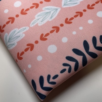 Retalho 55x145cm - Nylon estampado (polycanvas) - Boho ethnic salmon