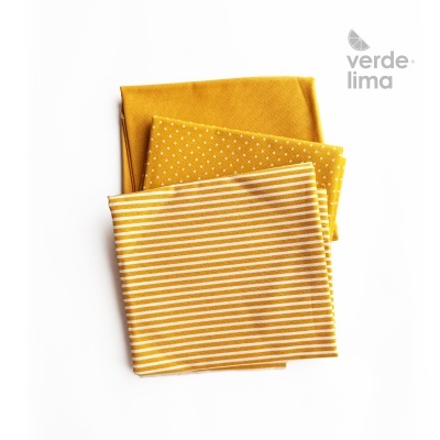 Pack de retalhos - Básicos de algodão - Amarelo Mostarda