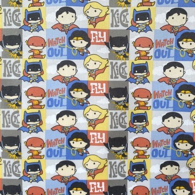 Tecido de Algodão - Justice League Heroes in Action