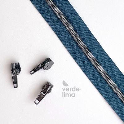 Fecho zipper metalizado pré-cortado 1m - Antracite