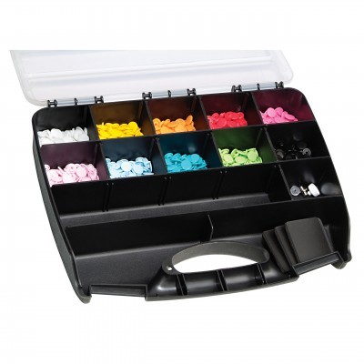 Caixa para alicate com 300 molas de plástico Prym