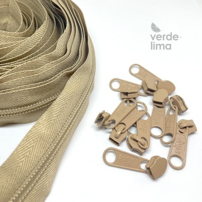 Fecho zipper malha 5 - Pack de 5 metros com 10 cursores