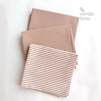 Pack de retalhos - Básicos de algodão - Bege Escuro