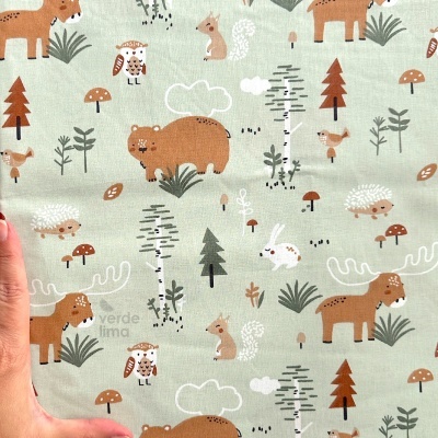 Tecido de Algodão - Bear and moose - Main