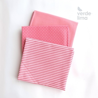 Pack de retalhos - Básicos de algodão - Rosa Médio
