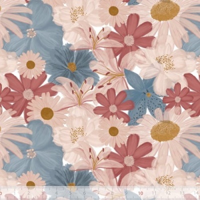 Tecido de Algodão - Liberdade - Flores grandes