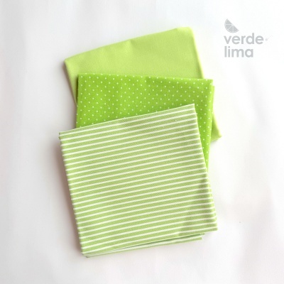 Pack de retalhos - Básicos de algodão - Verde Lima