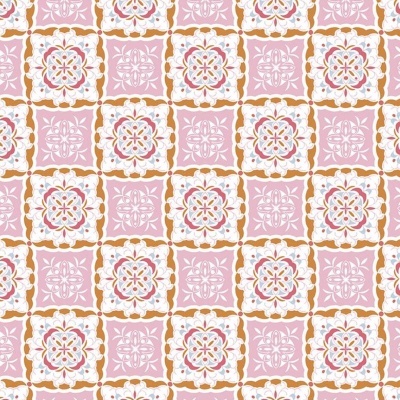 Tecido de Algodão - Heartsong - Tiles Pink