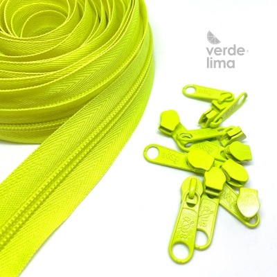 Fecho zipper malha 5 - Pack de 5 metros com 10 cursores