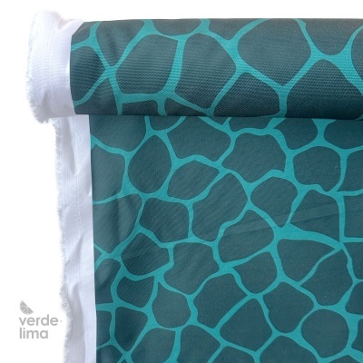 Nylon Impermeável - Malhado tons azuis