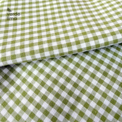 Pack de retalhos - Vichy e cambraia de algodão - Verde Musgo