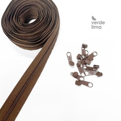 Fecho zipper malha 3 - Pack de 5 metros com 10 cursores