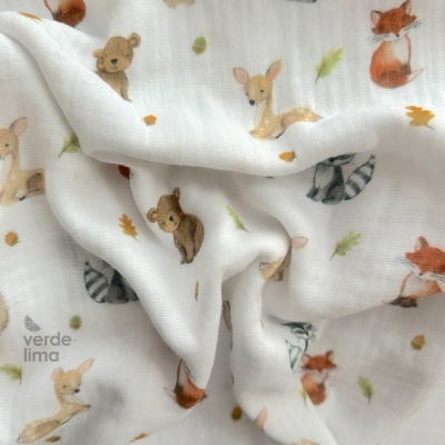 Musselina - Estampado digital - Forest animals