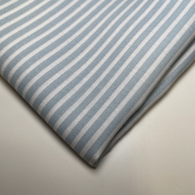 Retalho 28x150cm - Tecido de Algodão - Riscas - Stripes - Azul Claro