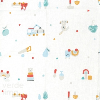 Tecido de algodão - Playground - White