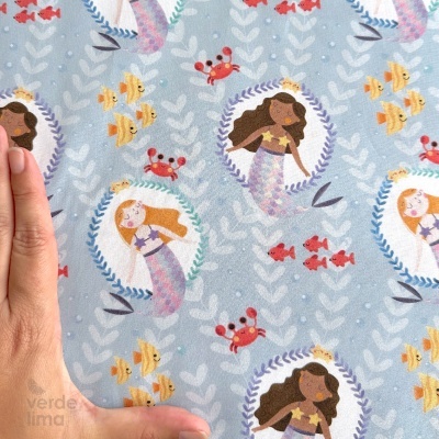 Tecido de Algodão - Sereias - Guirlanda