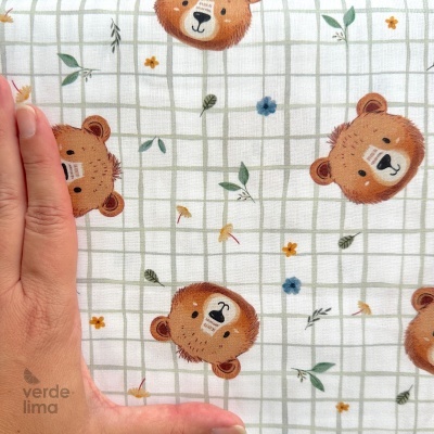 Tecido de Algodão - Estampado digital - Teddy Bear