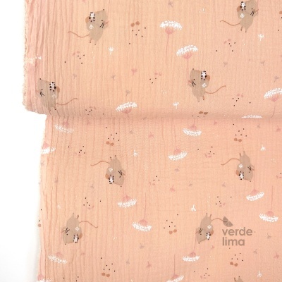 Musselina - Ratinhas e flores