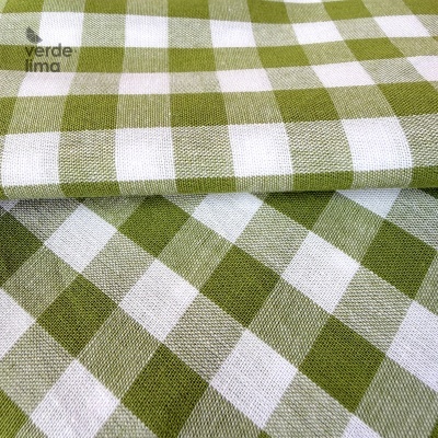 Pack de retalhos - Vichy e cambraia de algodão - Verde Musgo