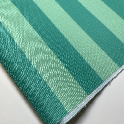 Retalho 27x150cm - NYLON IMPERMEÁVEL - RISCAS TURQUESA E VERDE MENTA (NOVO TOM)