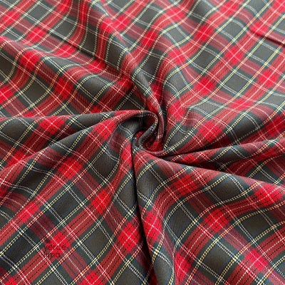 Tecido Tartan - Vermelho e cinzento escuro