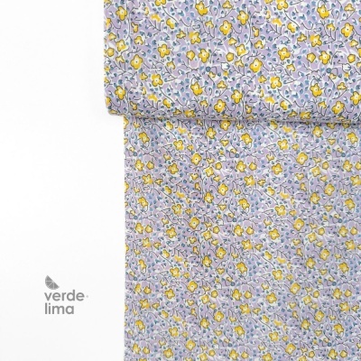 Tecido de algodão leve - Sun&Lilac Flowers