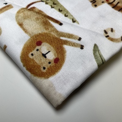 Retalho 20x150cm - Tecido de Algodão - Estampado digital - Savana - Animais na savana