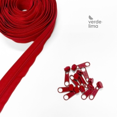 Fecho zipper malha 3 - Pack de 5 metros com 10 cursores