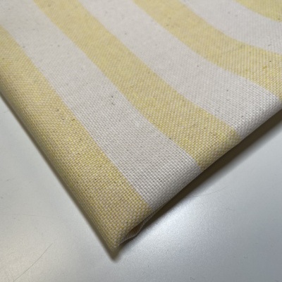 Retalho 46x140cm -LINHO ALENTEJANO COM RISCAS - RESINADO - AMARELO