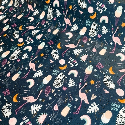 Tecido Plastificado - Rainbow unicorn