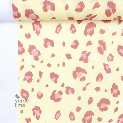 Nylon Impermeável - Padrão Leopardo fundo amarelo