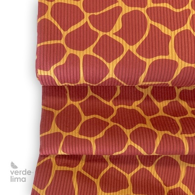 Bombazine estampada  - Malhado tons terra