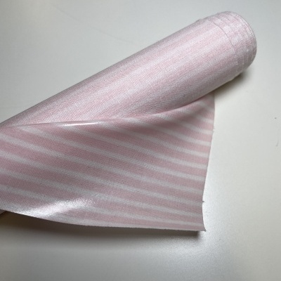 Retalho 44x90cm - Tecido Plastificado - Riscas Rosa Claro